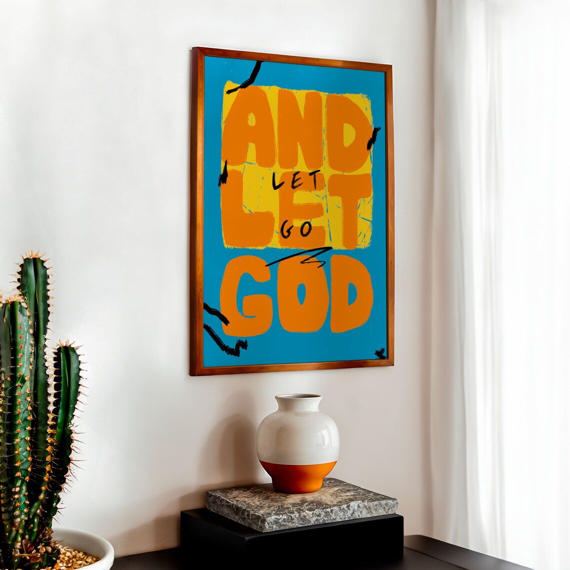 Let Go And Let God Christian Quote Art Print - Image 2