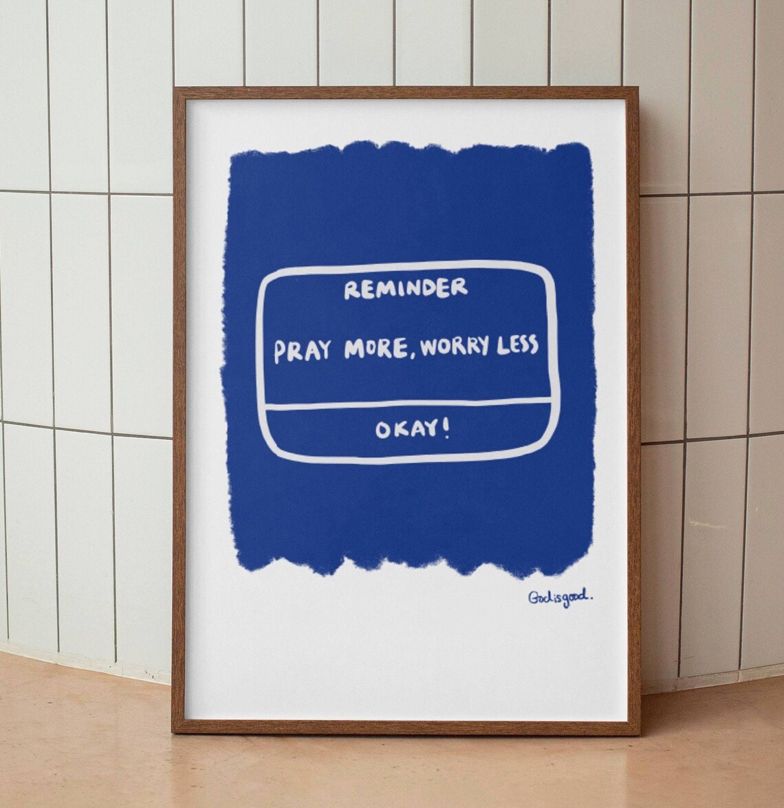 Pray More Worry Less Christian Quote Art Print - Image 3