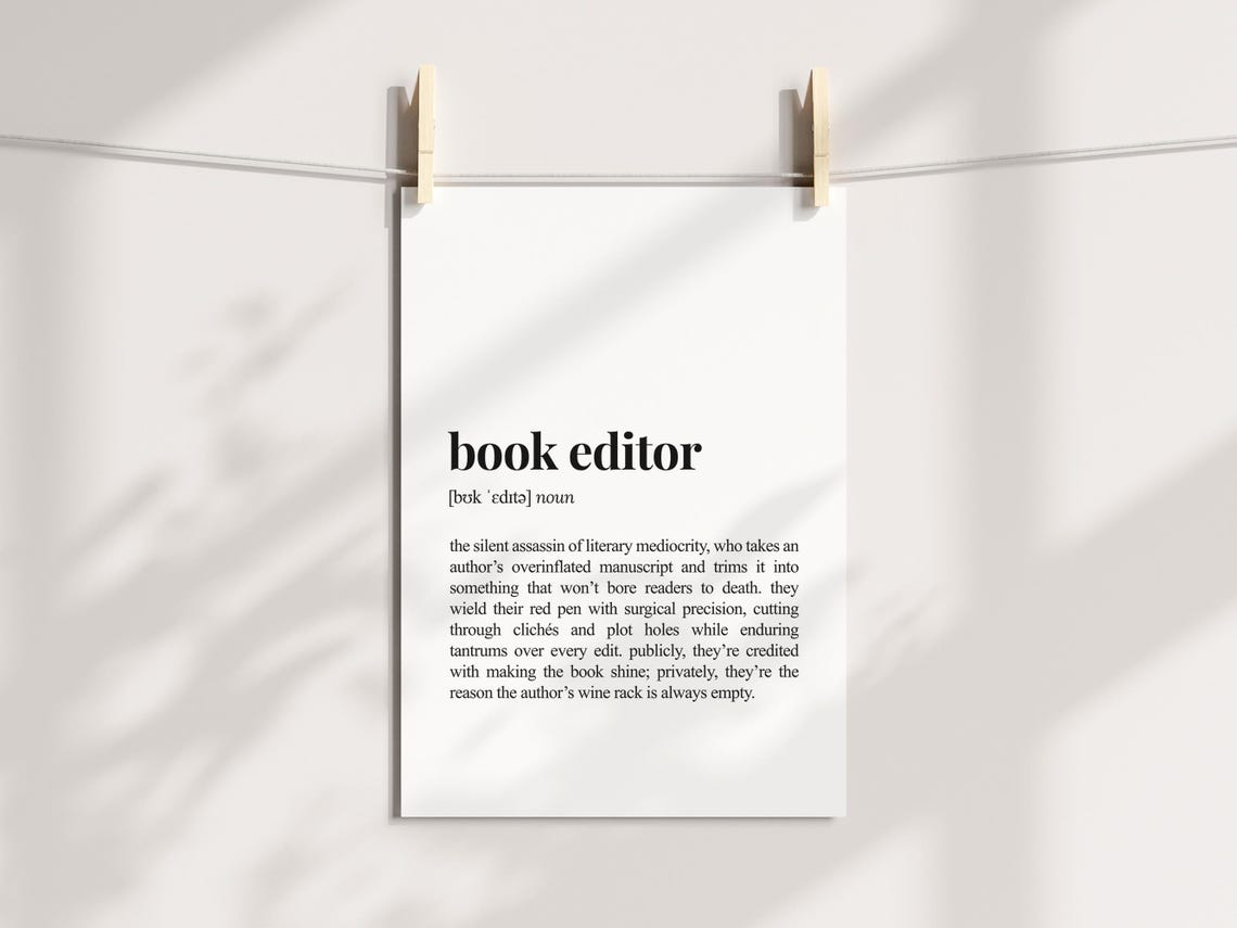 Book Editor Definition Funny Sarcastic Dictionary Style Poster - Image 3