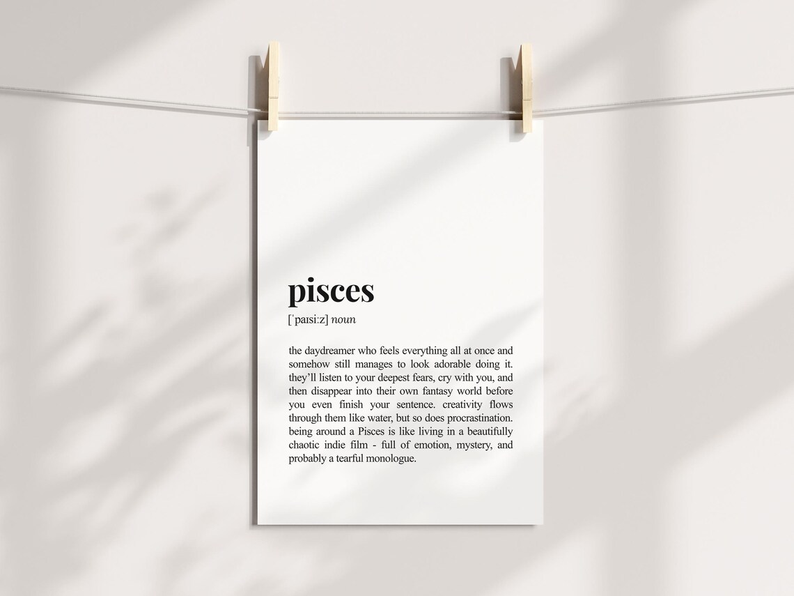 Pisces Zodiac Sign Funny Definition Art Print - Image 3