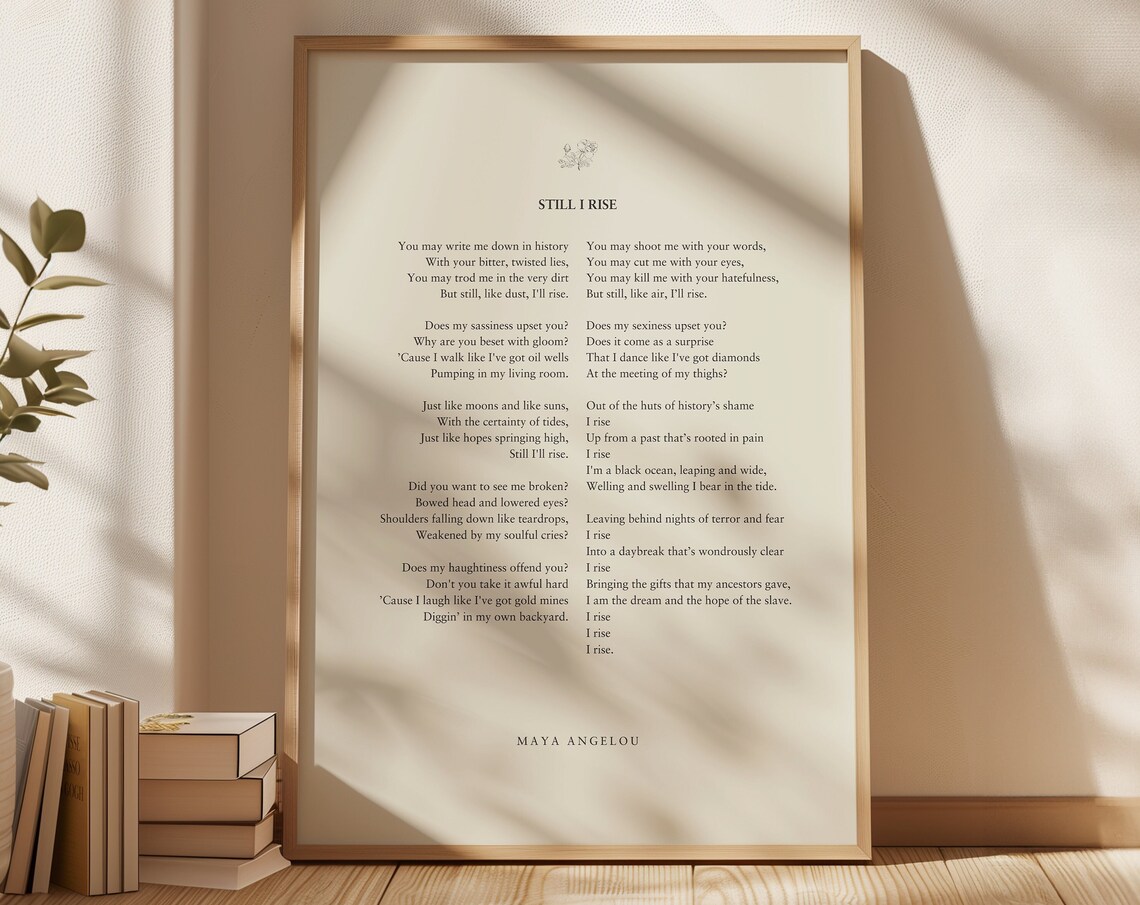 Maya Angelou Still I Rise Quote Art Print