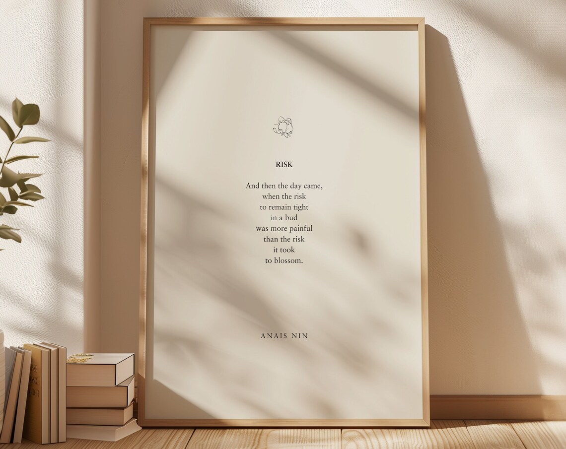 Anais Nin Risk Poetry Minimalist Art Print