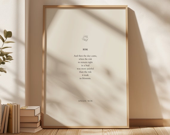 Anais Nin Risk Poetry Minimalist Art Print