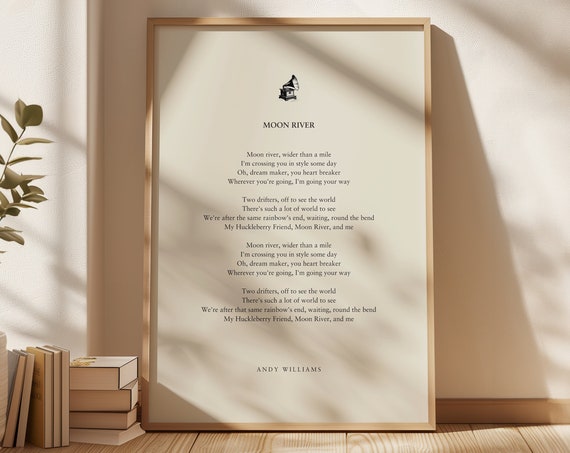 Andy Williams Moon River Vintage Song Art Print