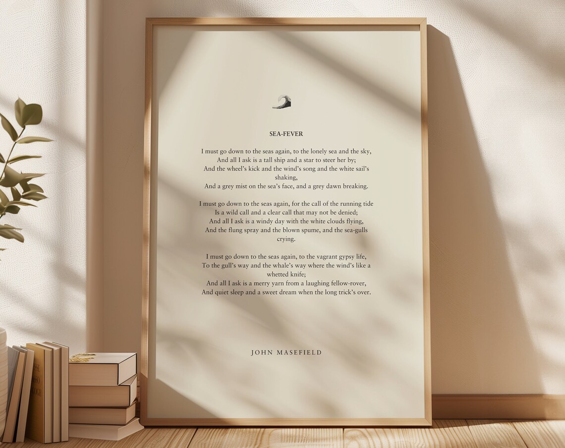 John Masefield Seafever Poetry Quote Art Print