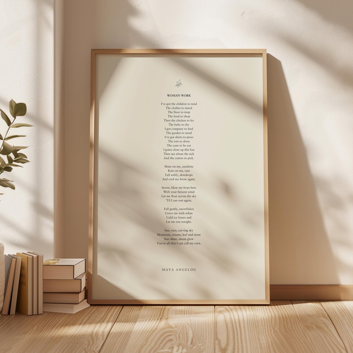 Maya Angelou Woman Work Poem Feminist Literary Classic Quote Poster