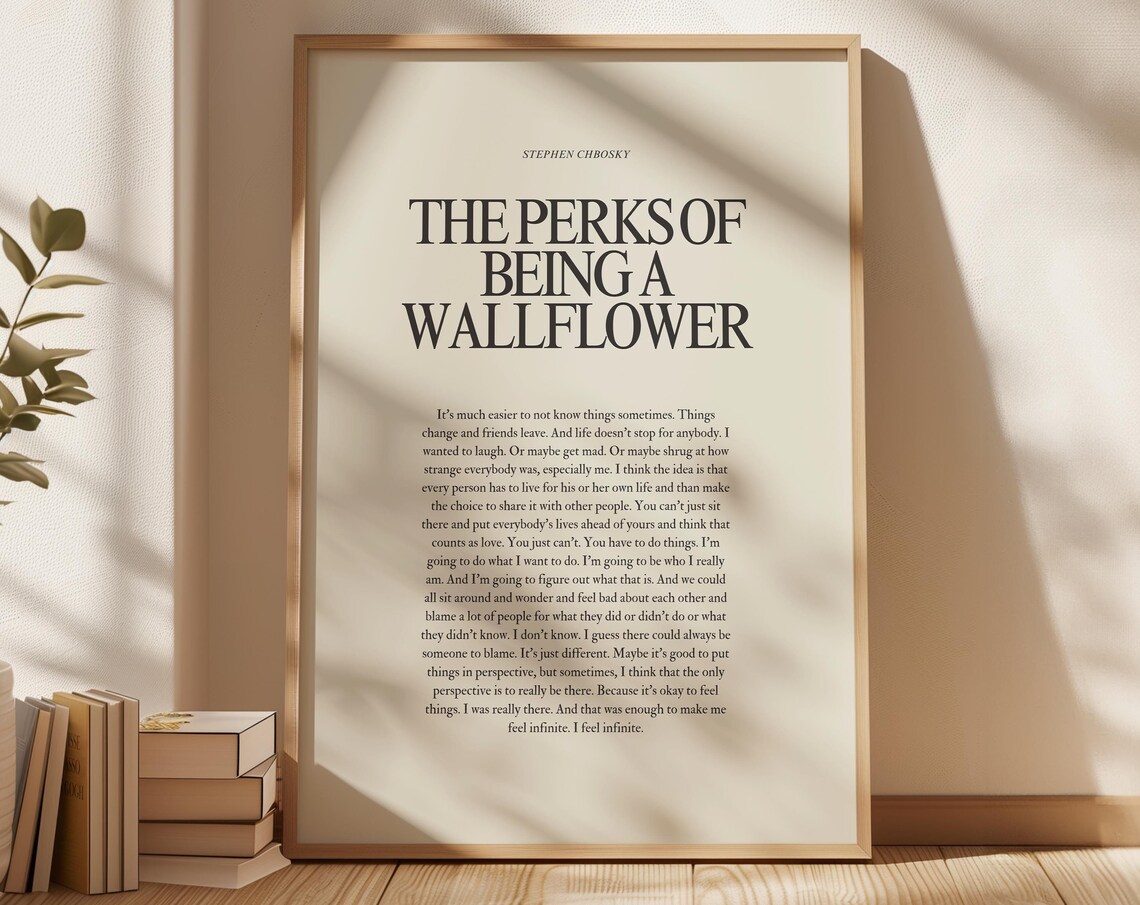 The Perks Of Being A Wallflower Quote Art Print