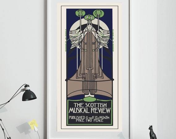 Charles Rennie Mackintosh Print, Scottish Musical Review Poster
