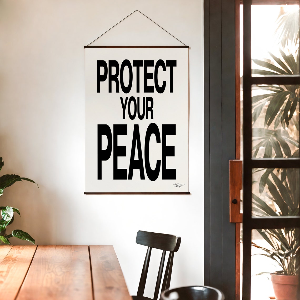 Protect Your Peace Bold Typography Minimalist Motivational Poster - Image 2