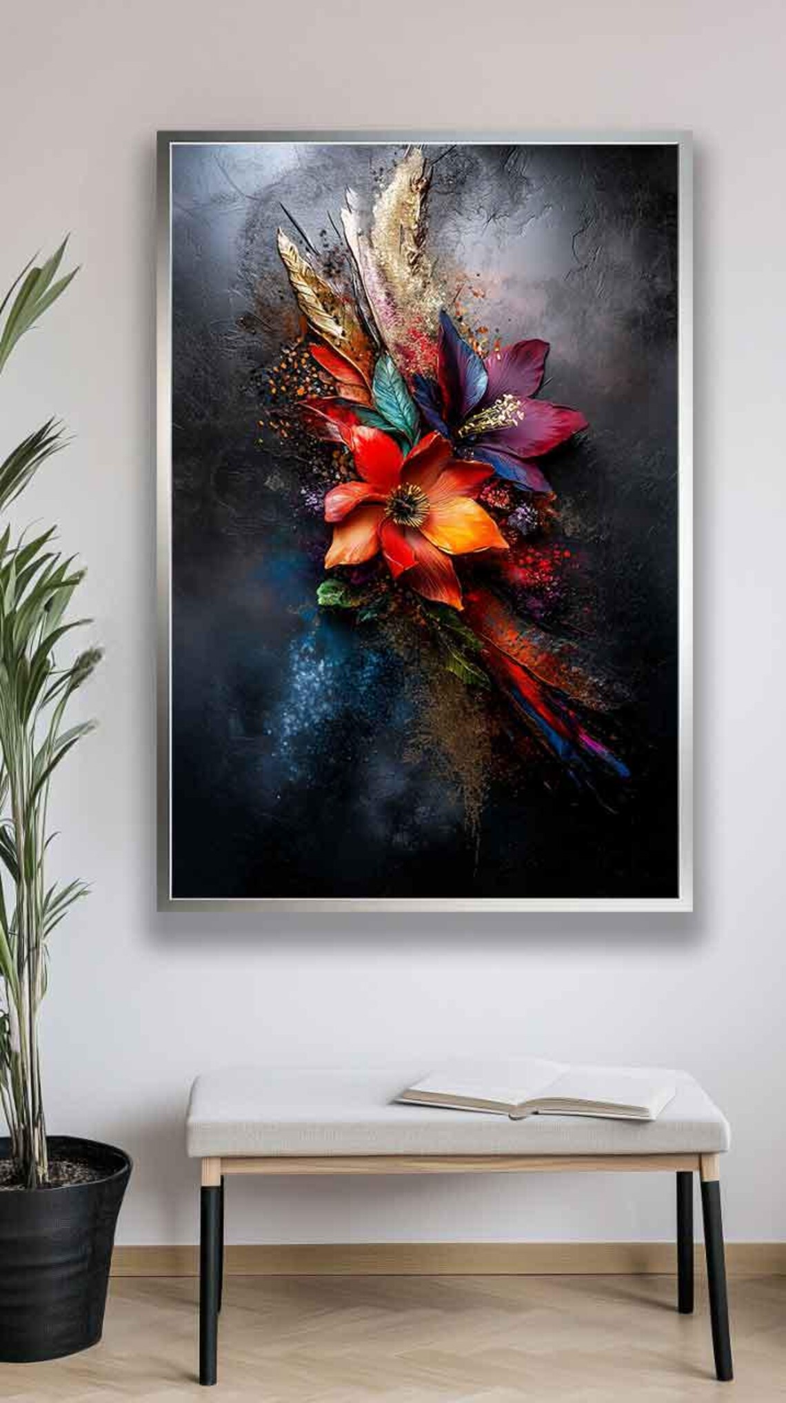 Colorful Flowers Botanical Wall Art, Modern Poster - Image 4