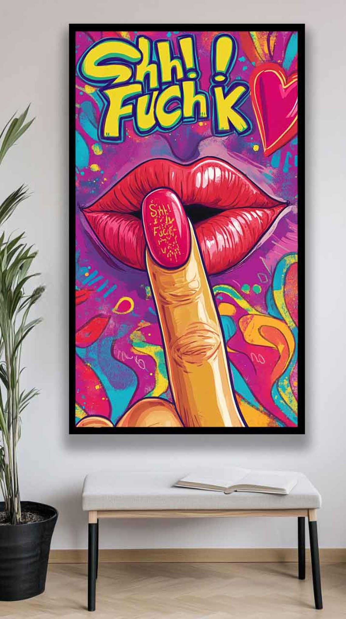 Middle Finger Hands Pop Art, Graffiti Poster - Image 2