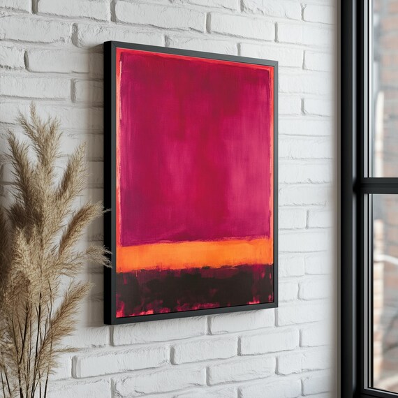 Mark Rothko Wall Art Decor Minimalist Abstract Wall Art Pink Orange Black Modern Wall Decor Abstract Wall Art Rothko Poster
