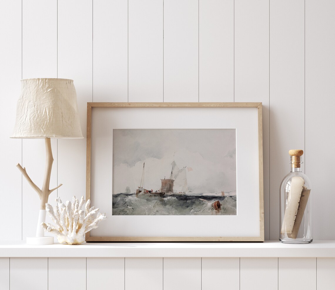 Choppy Seas Vintage Nautical Ocean Art Print - Image 3