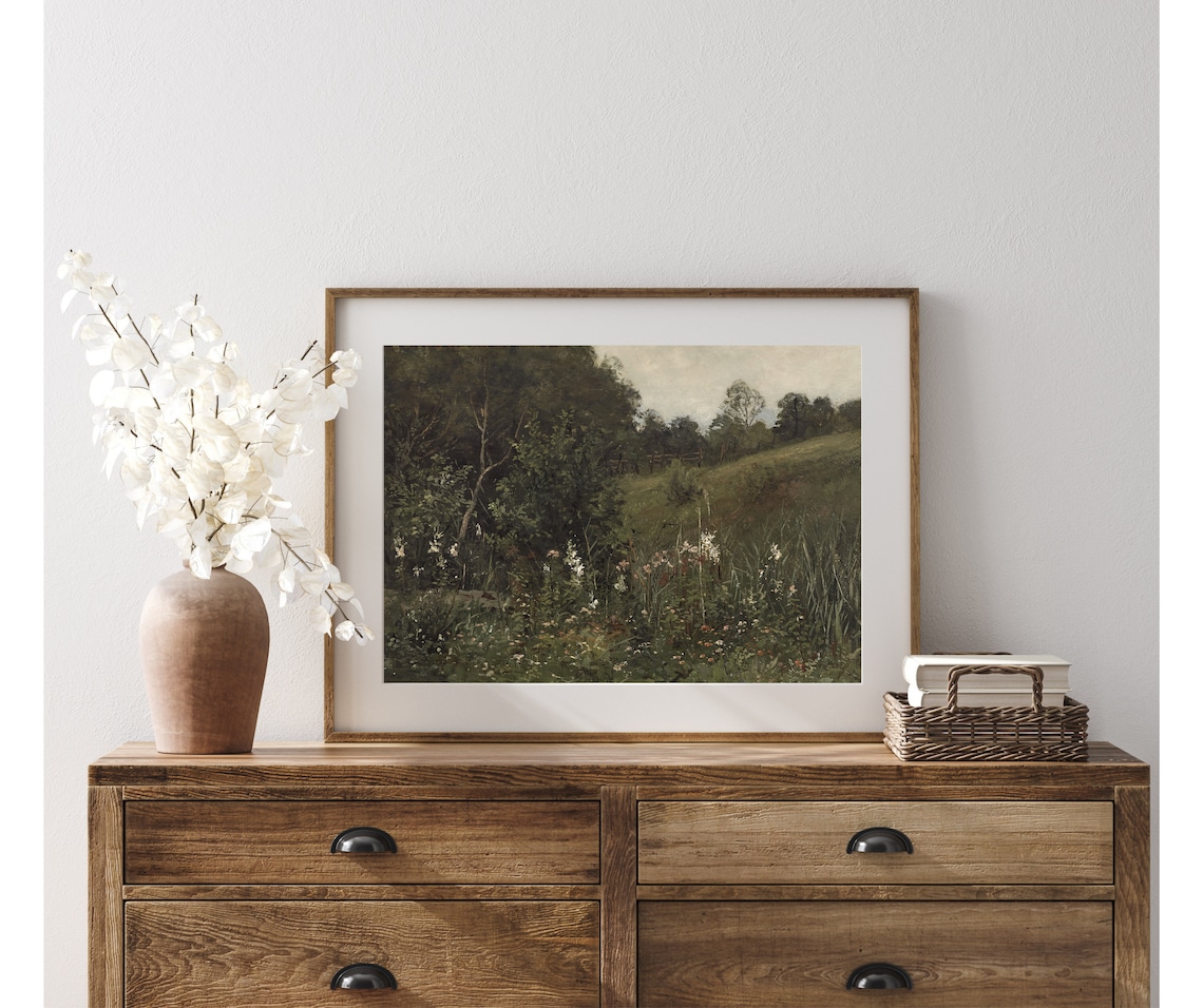 Summer Fields Vintage Flower Field Art Print - Image 2