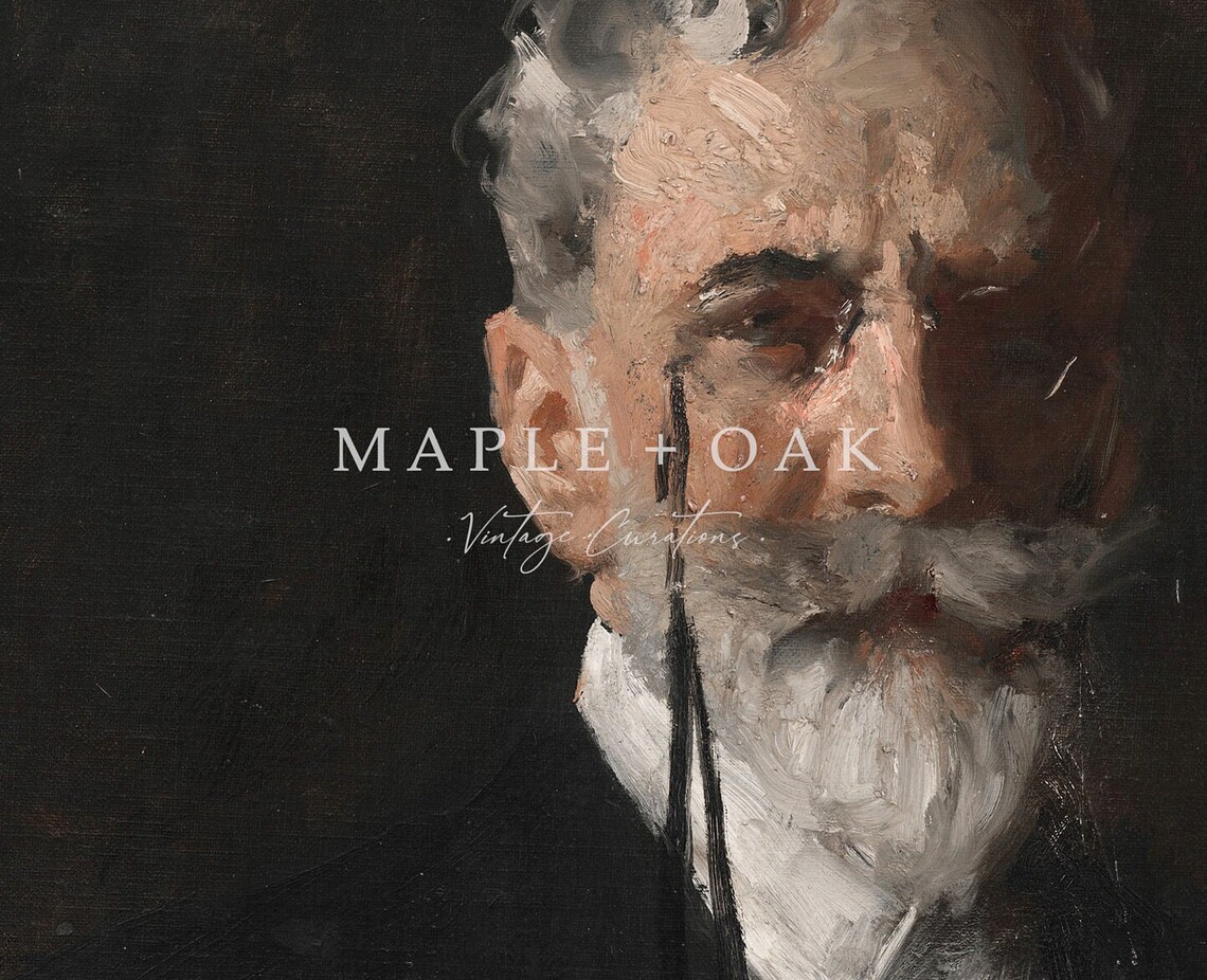 Man With Spectacles Vintage Gentleman Portrait Art Print - Image 2