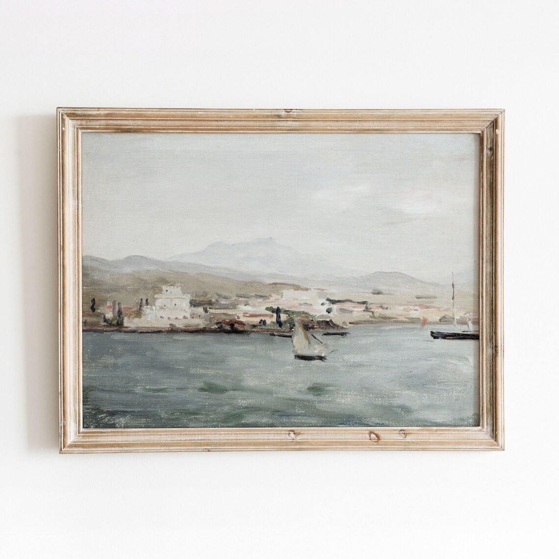 Saloniki Port Vintage Coastal Mediterranean Art Print