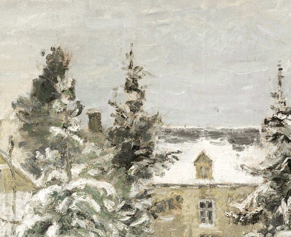 House At Montfoucault Vintage Winter Manor Art Print - Image 2
