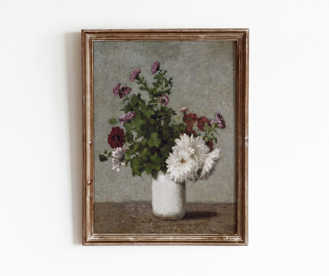 Floral Arrangement Vintage Bouquet Art Print