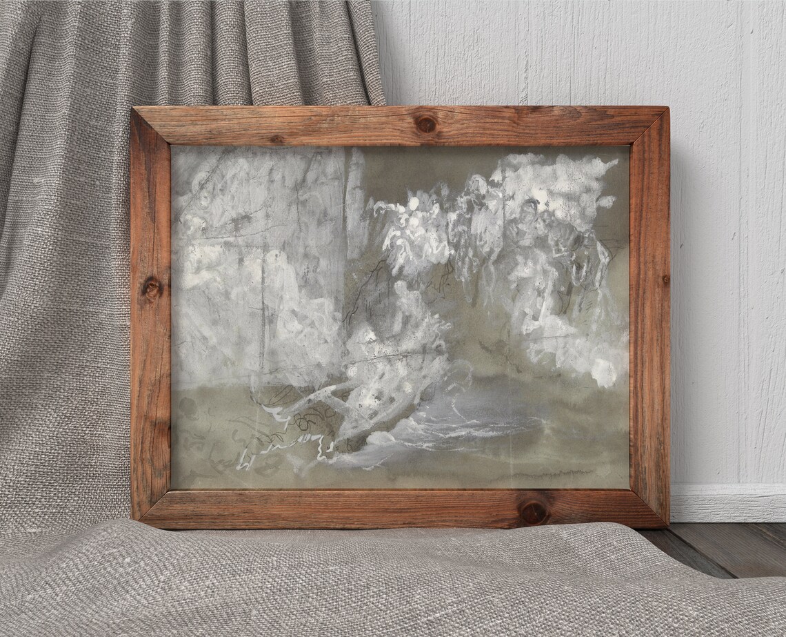 Figures in the Clouds Vintage Abstract Art Print - Image 3