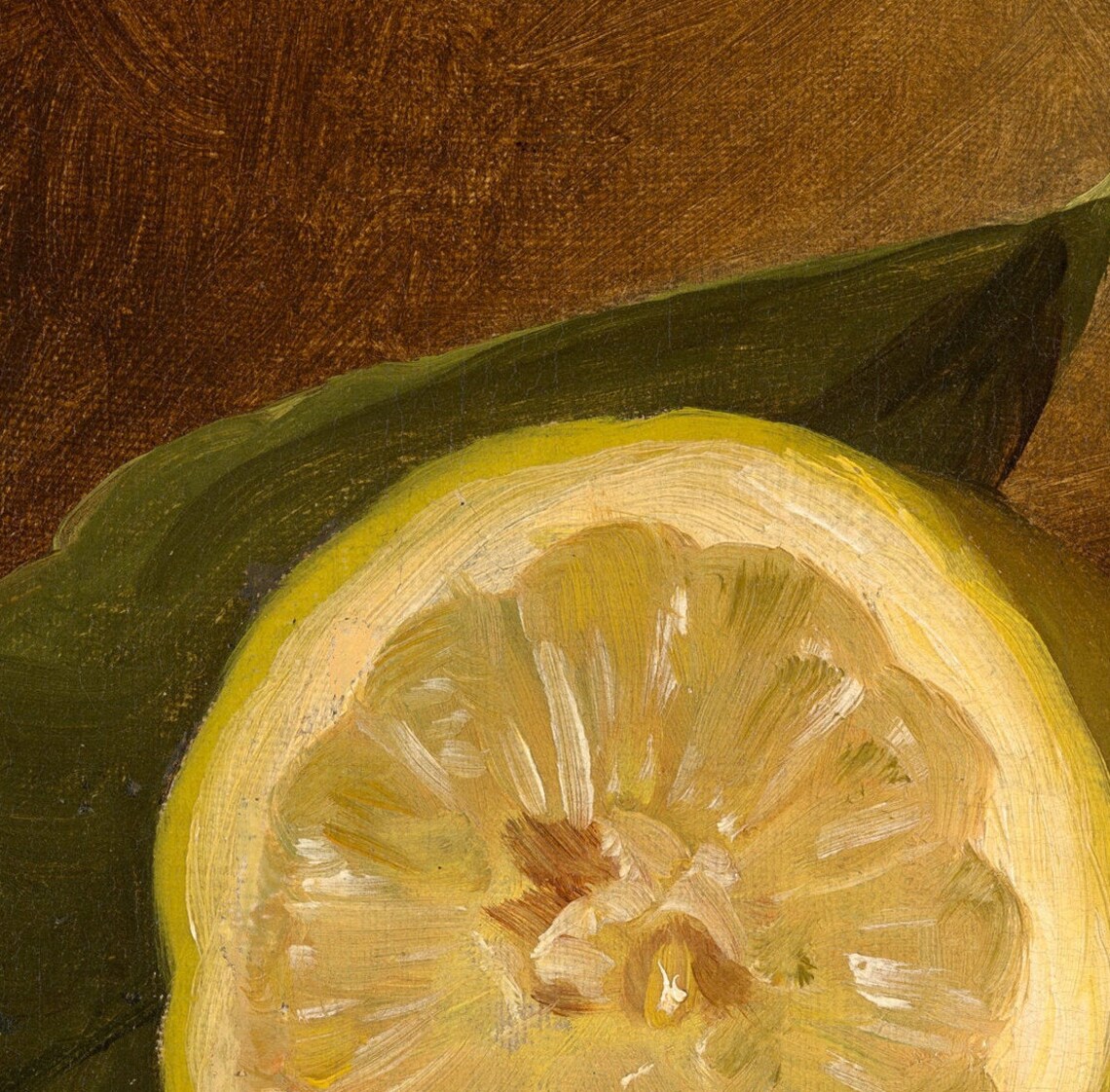 Vintage Lemon Still Life Oil Painting Art Print - Image 3