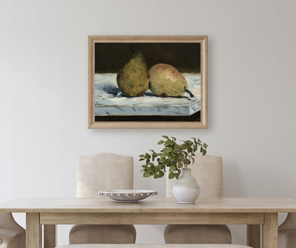 Pair Of Pears Vintage Still Life Art Print - Image 3