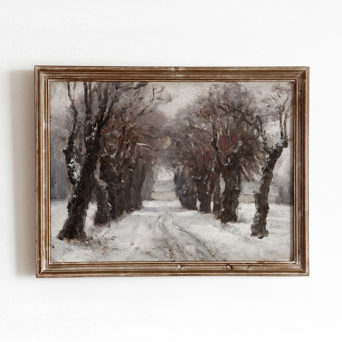 Winter In Munich Vintage Snowy Road Art Print