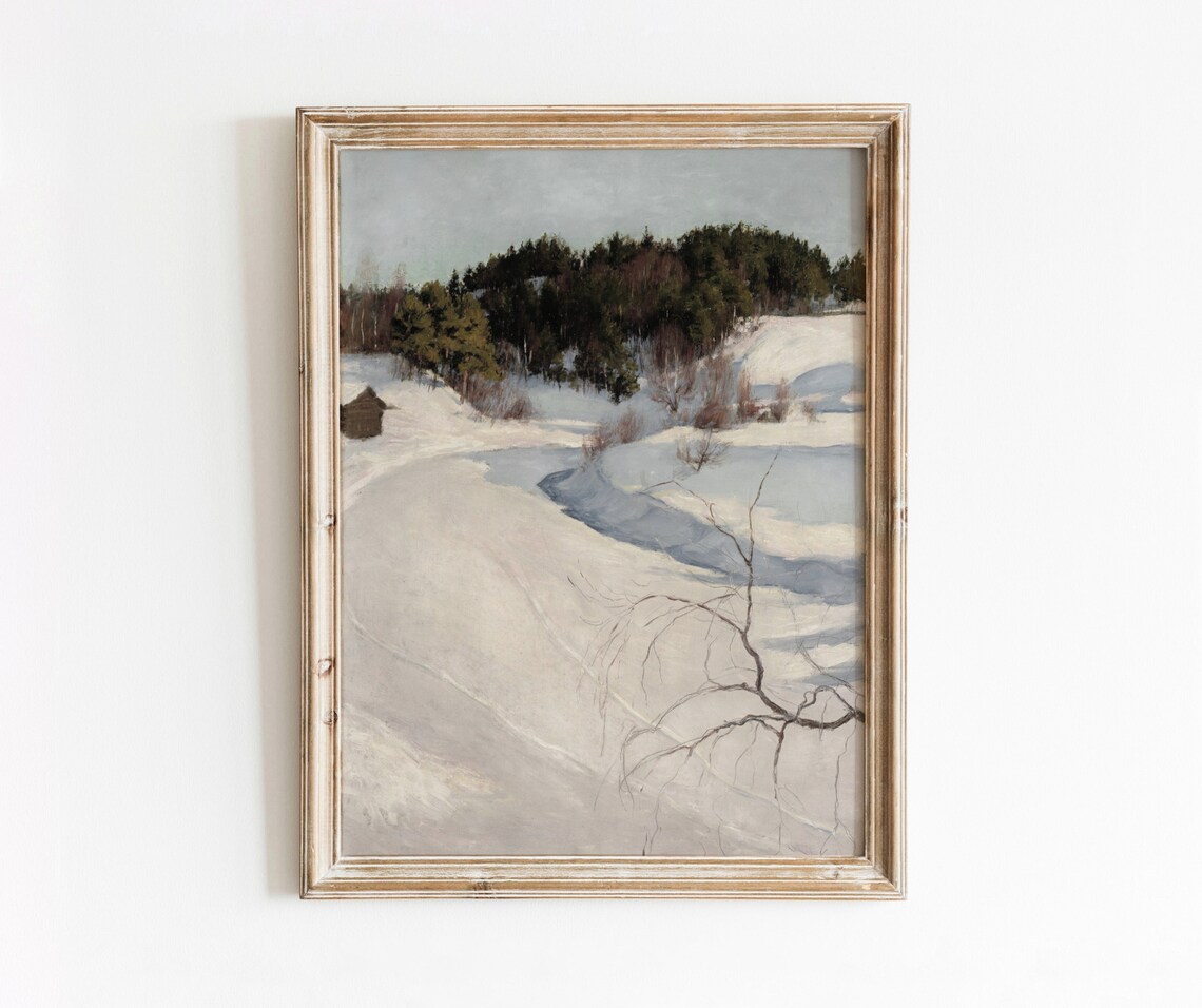 Sunny Winter Landscape Vintage Winter Poster