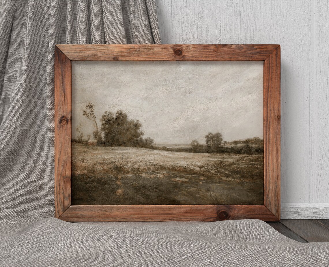 Antique Autumn Vintage Moody Landscape Art Print - Image 4