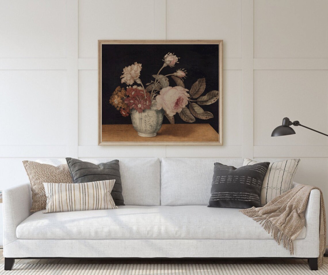Blush Flower Still Life Vintage Rose Art Print - Image 2
