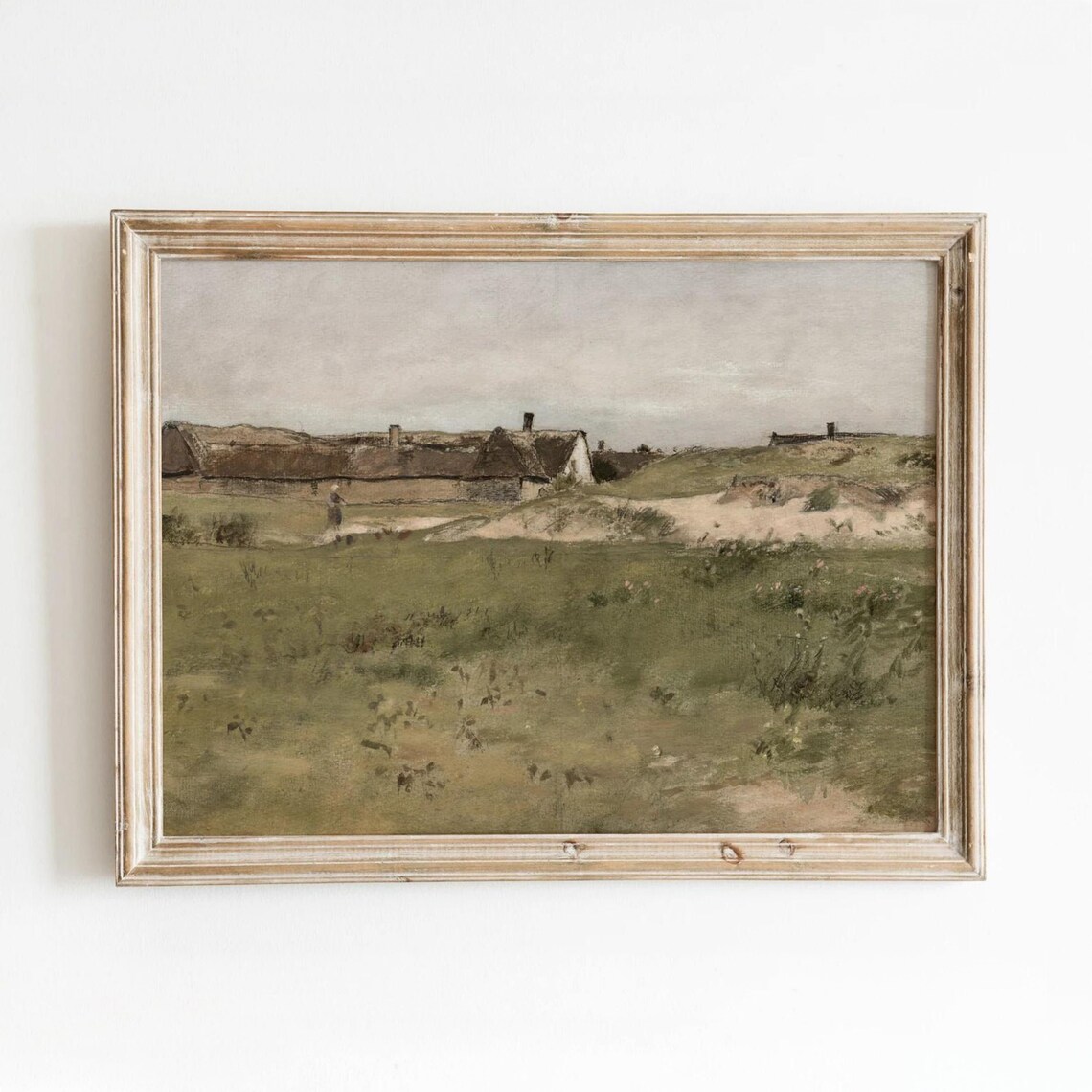 French Farm Vintage Minimal Landscape Art Print