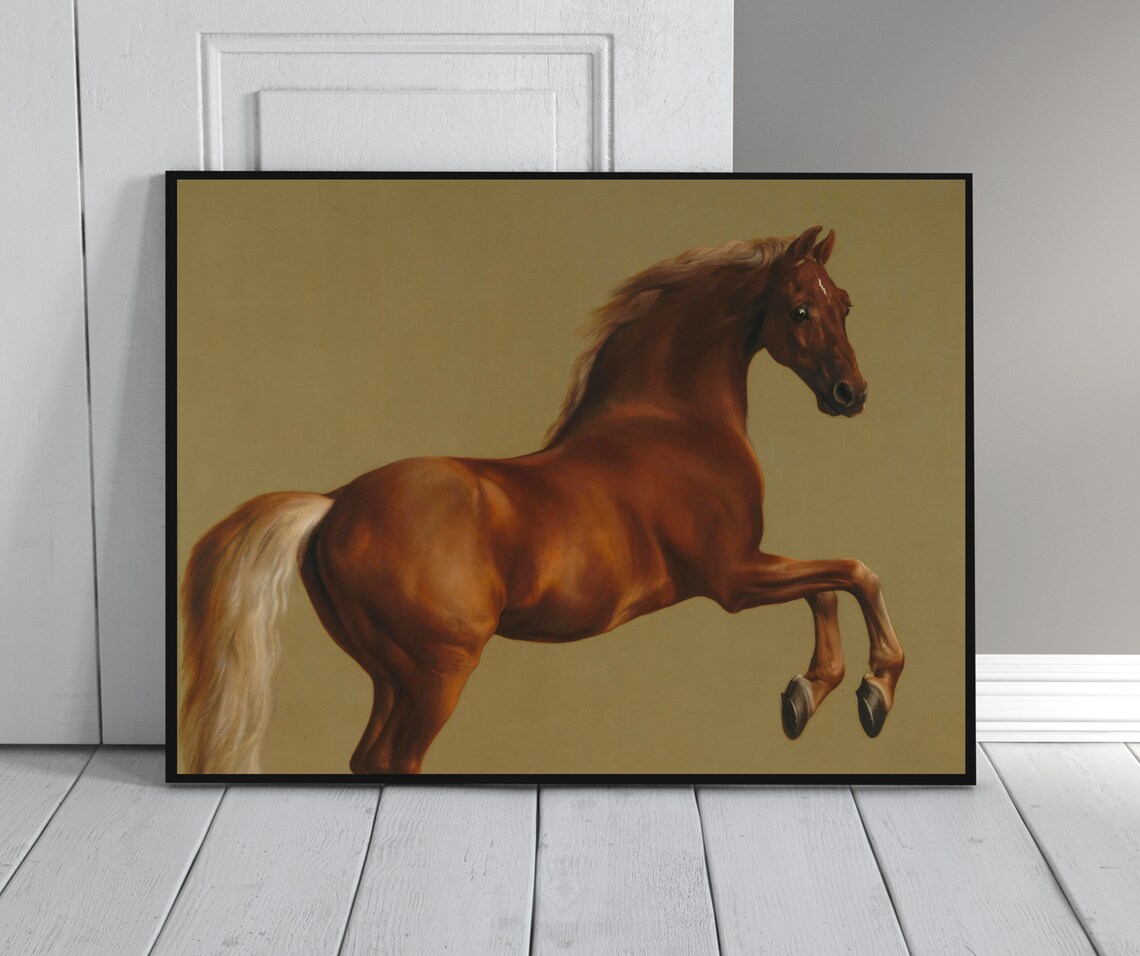 Rearing Racehorse Vintage Sorrel Horse Art Print - Image 3