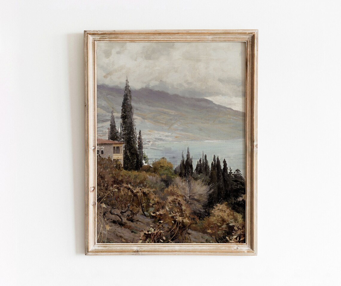 Russian Vineyard Vintage Landscape Painting Travel Poster