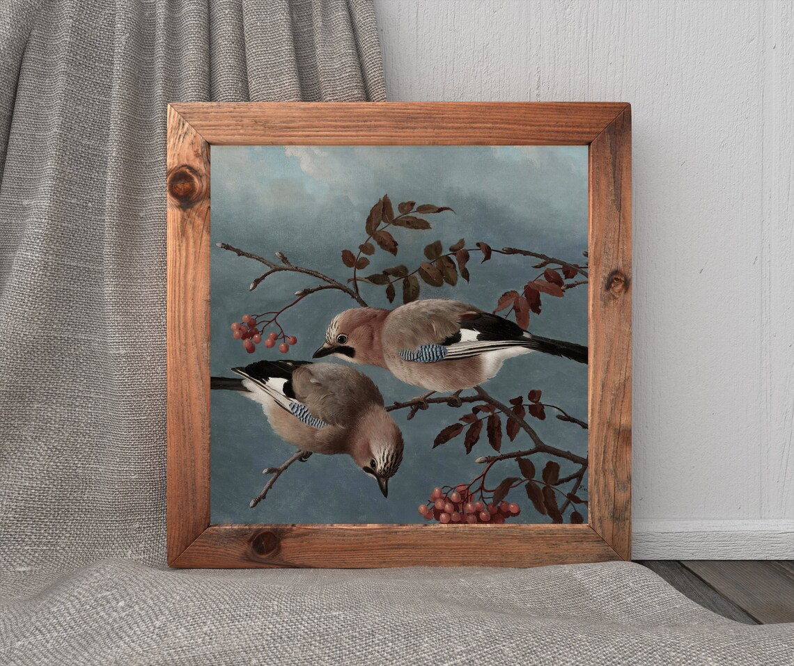 Birds and Berries Vintage Nature Art Print - Image 2