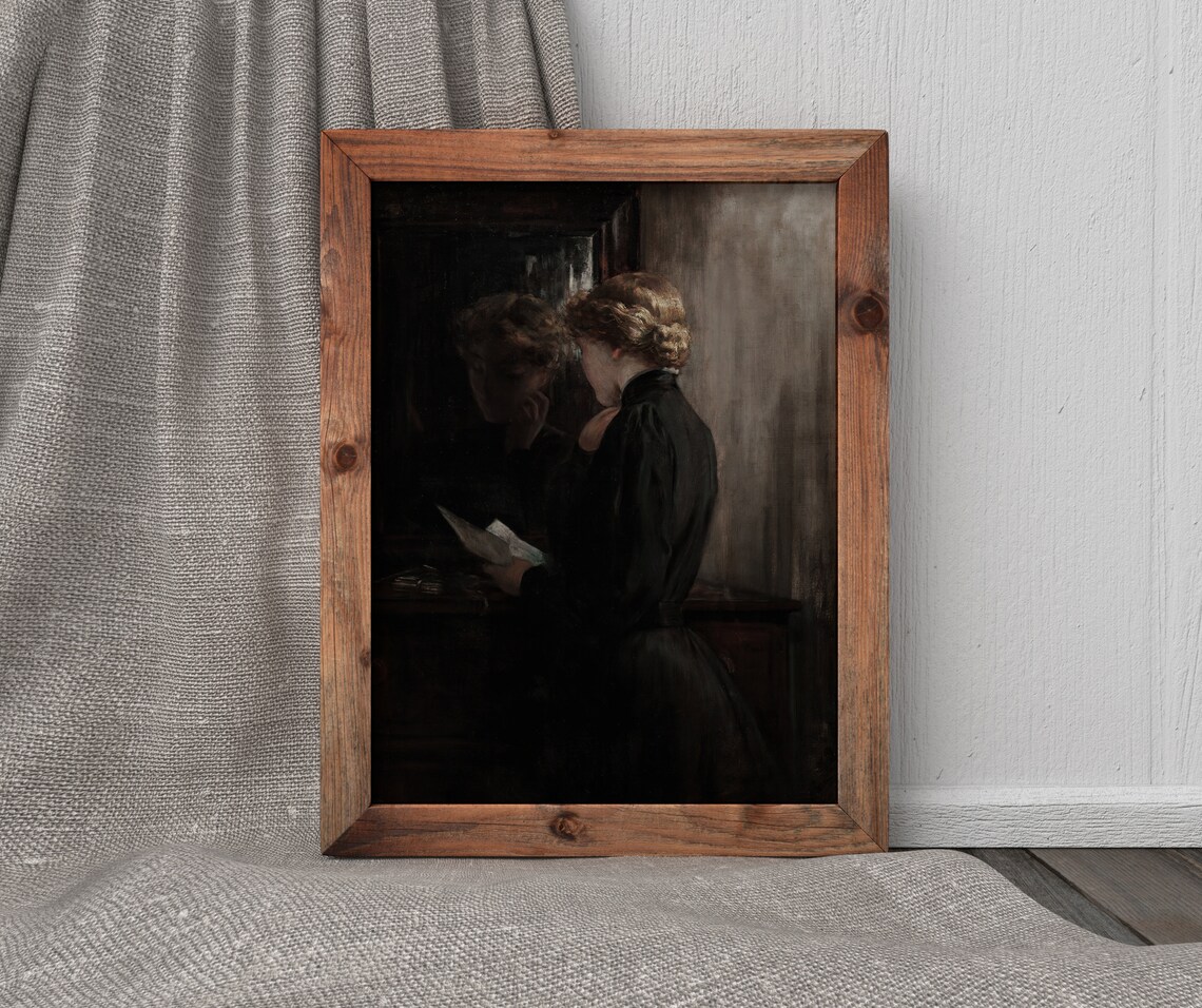 Love Letters Vintage Woman Reading Art Print - Image 4
