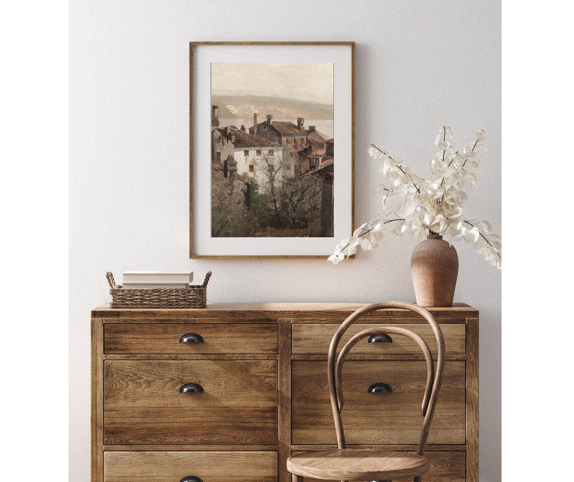 German Village Vintage Cityscape Art Print - Image 3