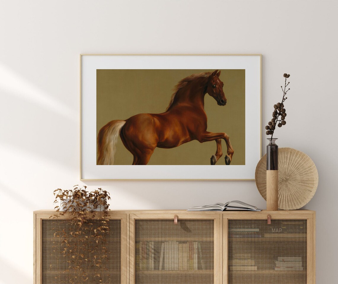 Rearing Racehorse Vintage Sorrel Horse Art Print - Image 4