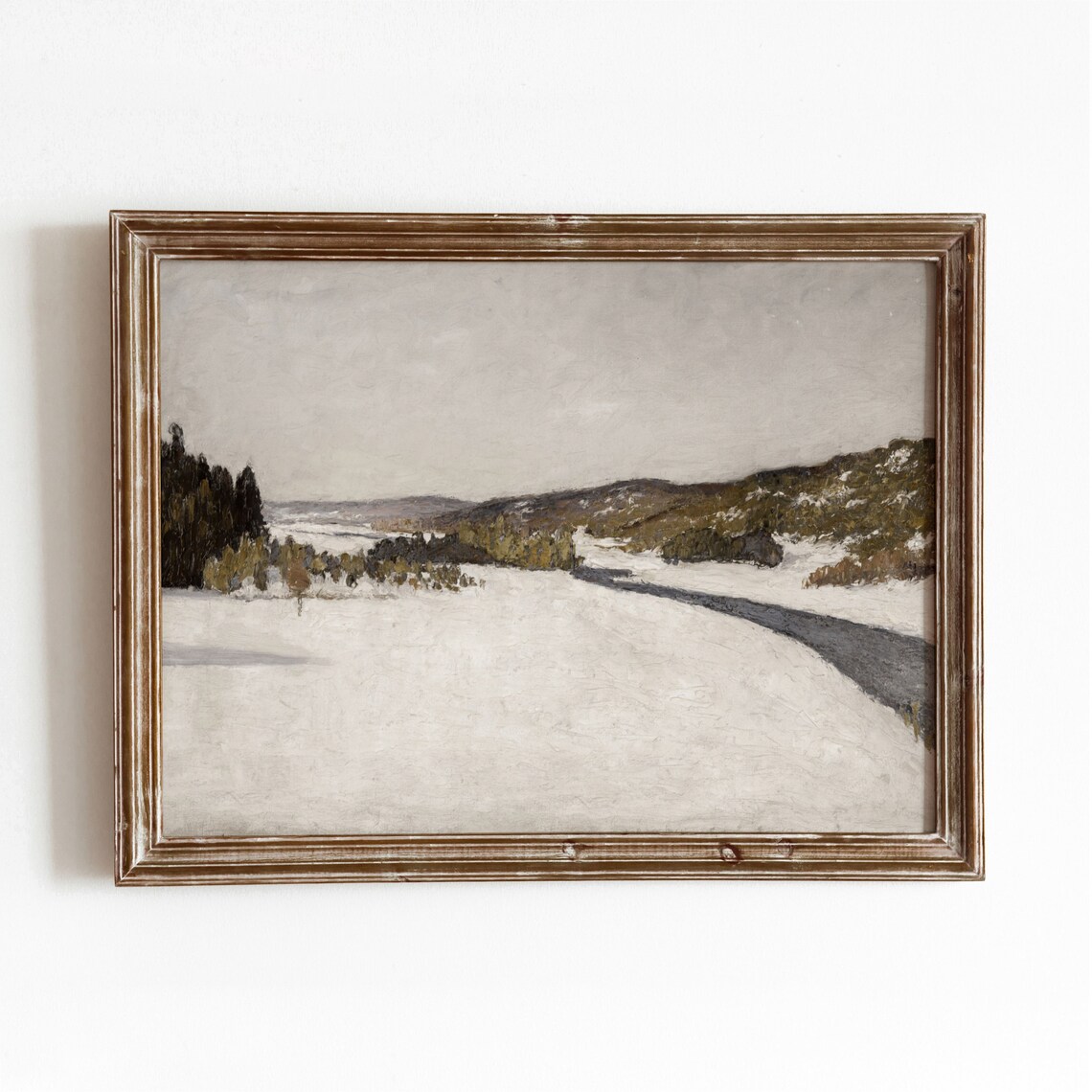 Cold Winter Vintage Snow Landscape Art Print