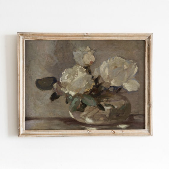 Flower Still Life Vintage White Flower Art Print