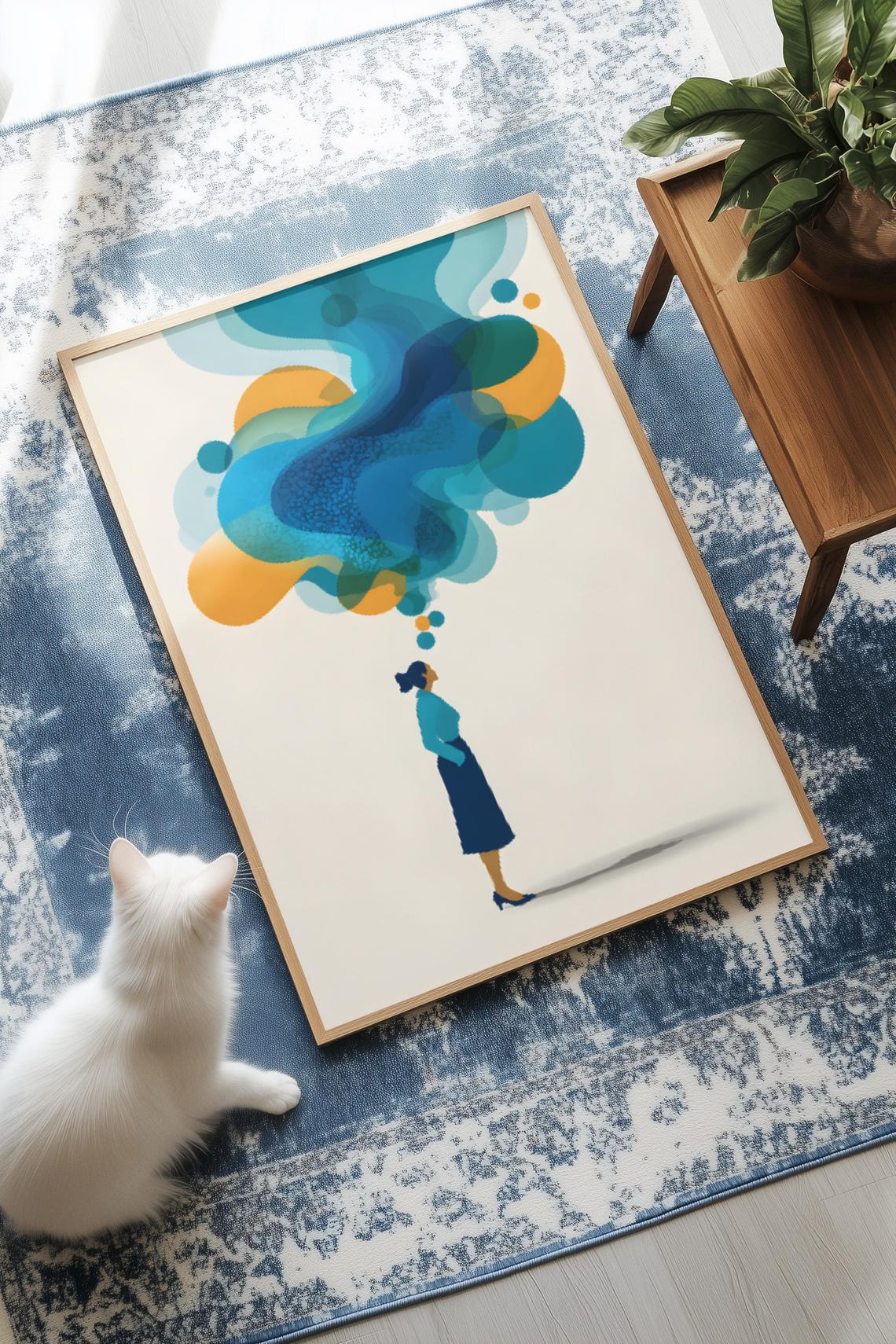 Abstract Thought Bubble Minimalist Wall Art Modern