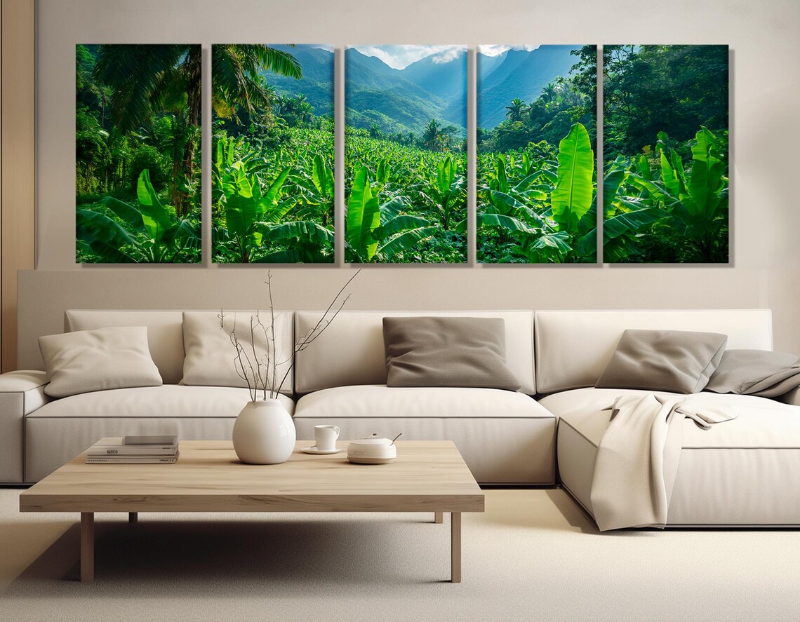 Philippines Banana Plantation Misty Mountains Panoramic Nature Poster - Image 3