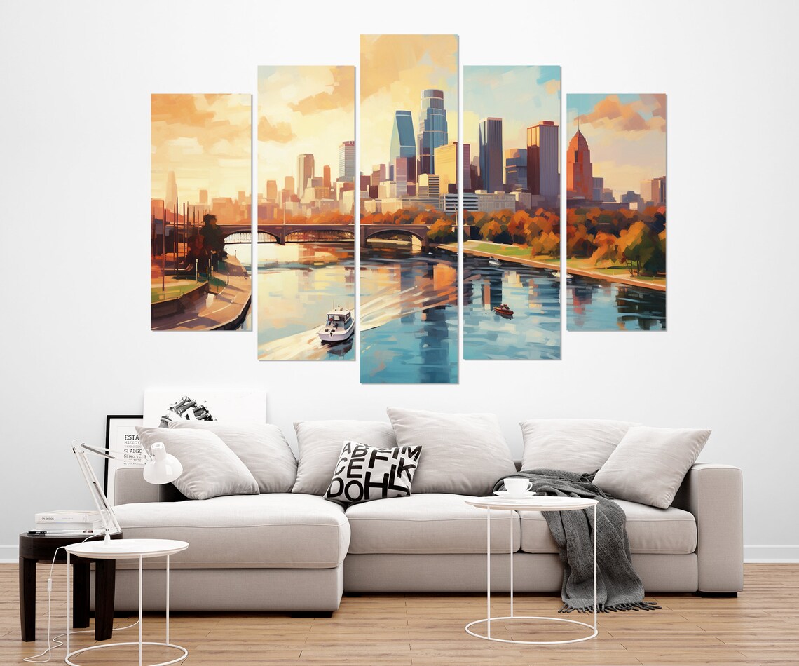 Minneapolis Skyline Abstract Travel Poster Print - Image 3