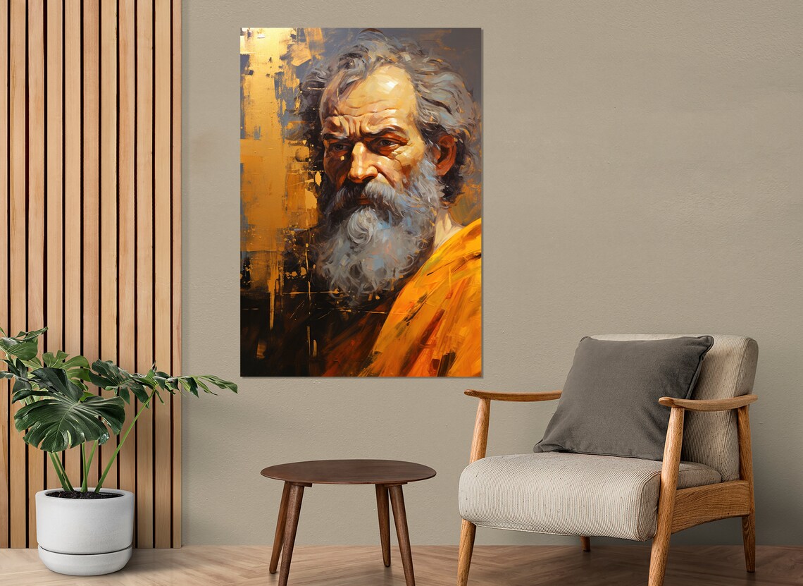 Apostle Paul Golden Portrait Religious Oil Painting Biblical Art Poster - Image 2