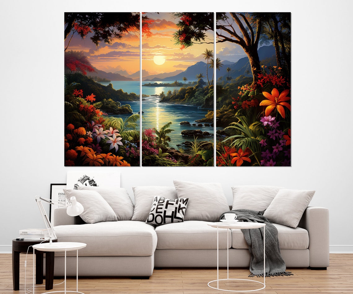 Java Island Painting Print Greater Sunda Islands In Indonesia Wall Art Scenic Java Island Coast Painting Framed And Ready To Hang - Image 3