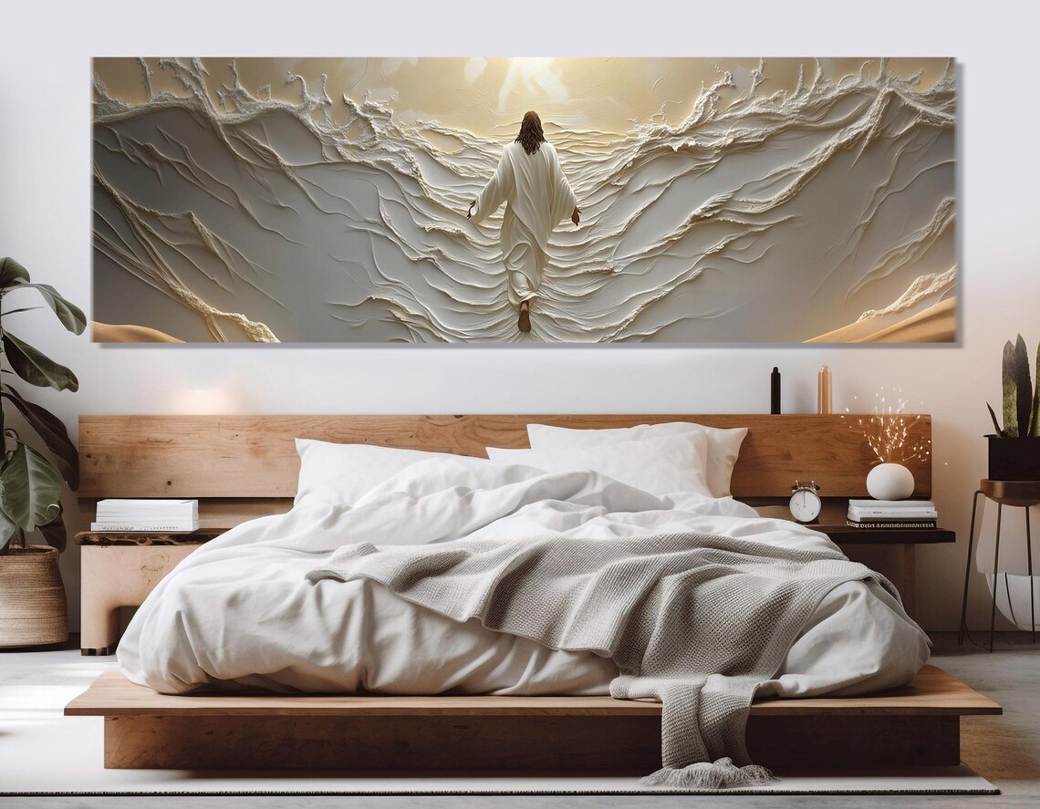 Jesus Walking On Water Religious Bedroom Art Print