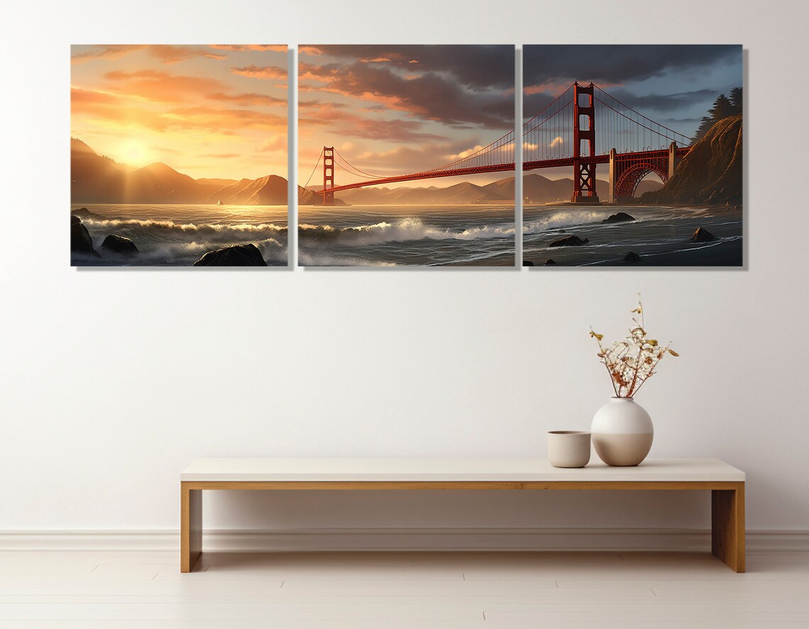 Golden Gate Bridge Sunset, San Francisco Travel Poster - Image 3