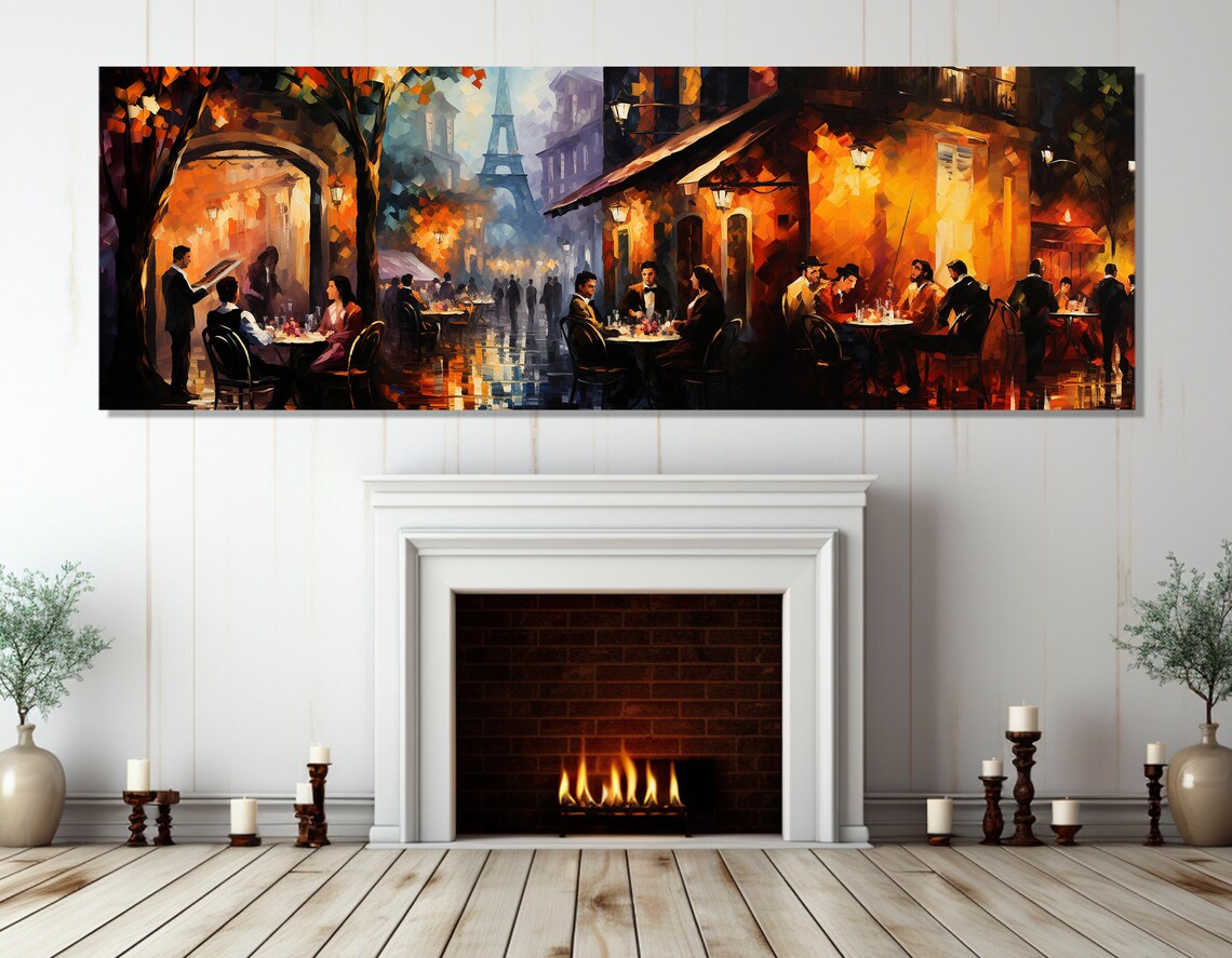 Vintage Paris Painting Print, Romantic Paris Art