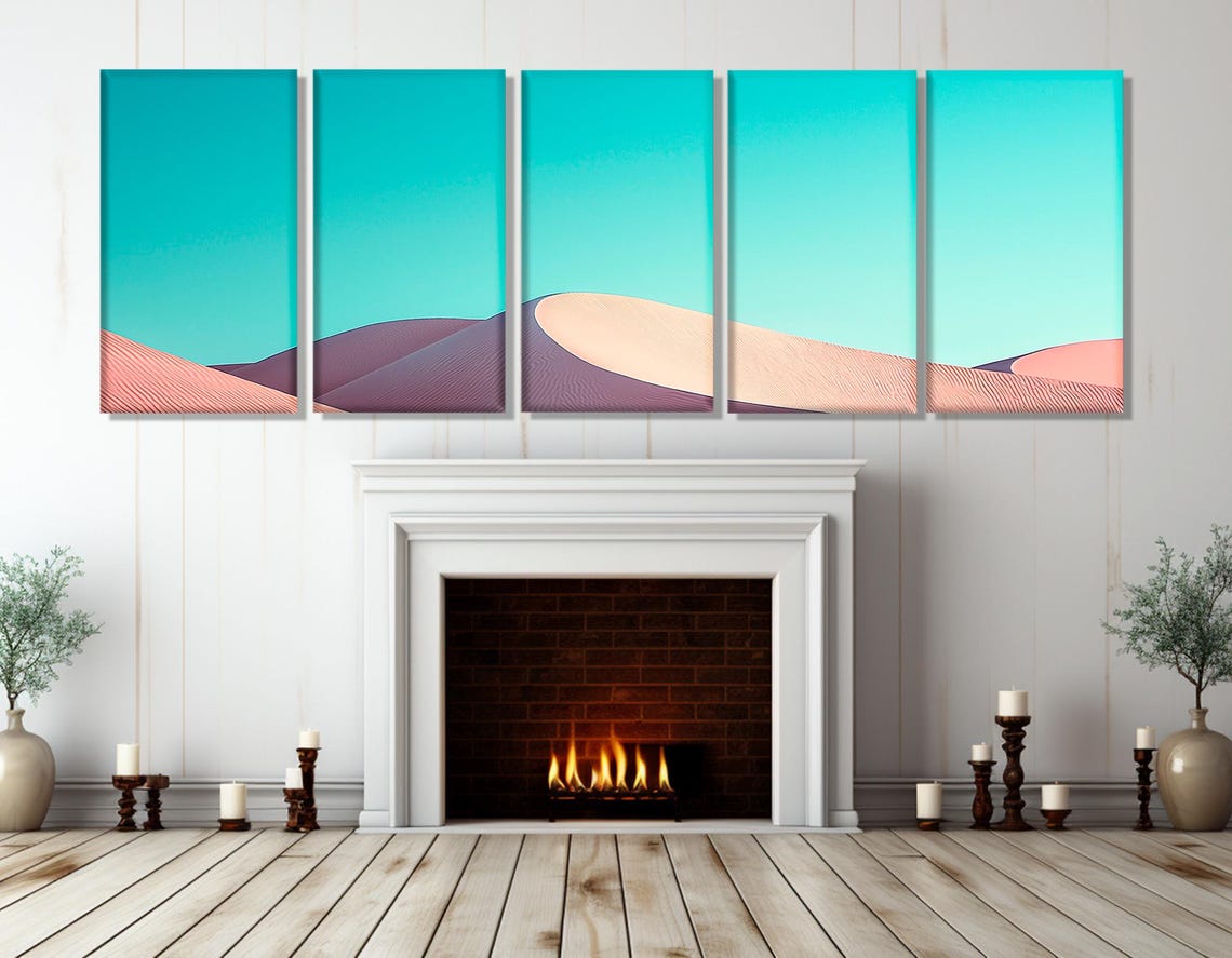 Minimalist Sand Dunes Print Abstract Desert Wall Art Minimalism Art Contemporary Wall Decor Framed And Ready To Hang - Image 3