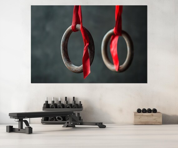 Rusty Gymnastic Rings Print Abstract Gymnastics Gym Wall Decor Male Gymnastics Wall Art Gymnast Gift Framed And Ready To Hang