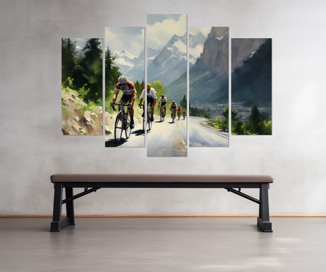 Abstract Cycling Art Print, Velo Sport Painting - Image 2