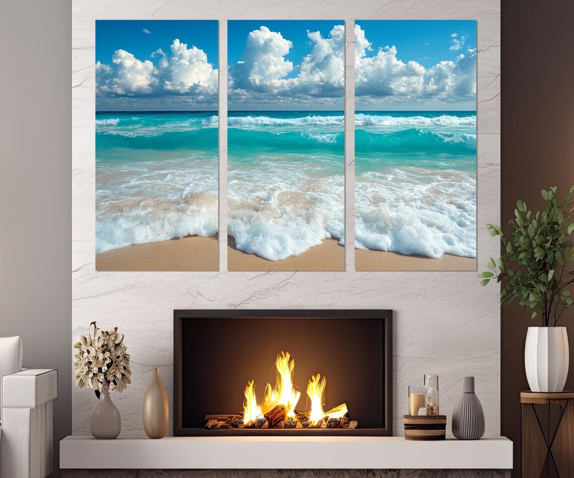 Sea Waves Abstract Ocean Beach Wall Art Print - Image 4